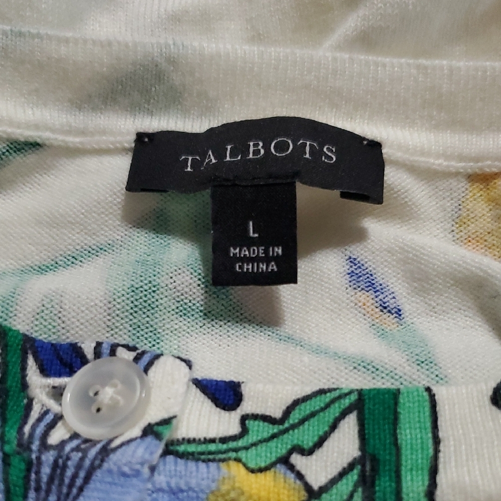 Floral Print Women's Top - Cream, Blue, Orange - Picture 12 of 16